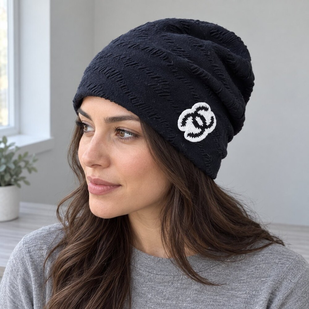CHANEL Textured CC Knit Beanie - Picture 3 of 6